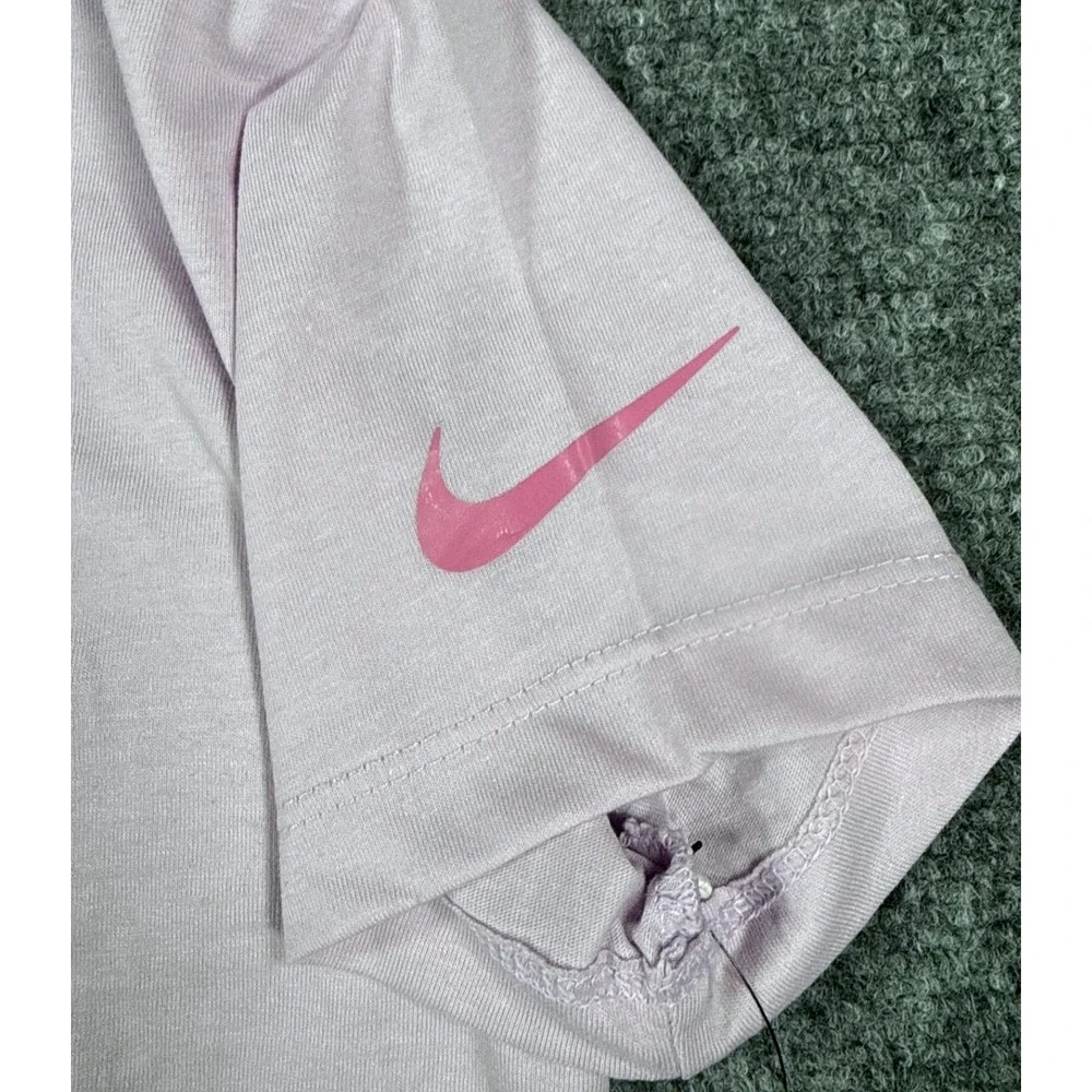 Nike Girls Size 6X Lavender Purple Bow Swoosh Graphic T-Shirt NWT